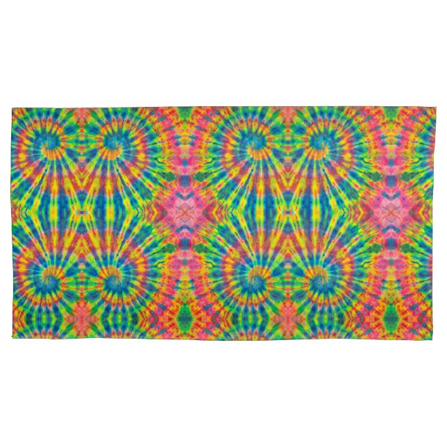 Colourful Patterns Tie-dye Hippie Pillowcase (Front-Left)