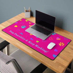Colourful Paw Print Desk Mat 