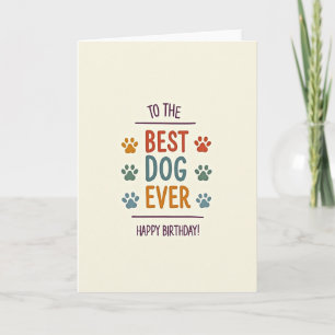 Colourful Paw Print Dog Card
