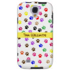 Colourful Paw Print Galaxy S4 Case