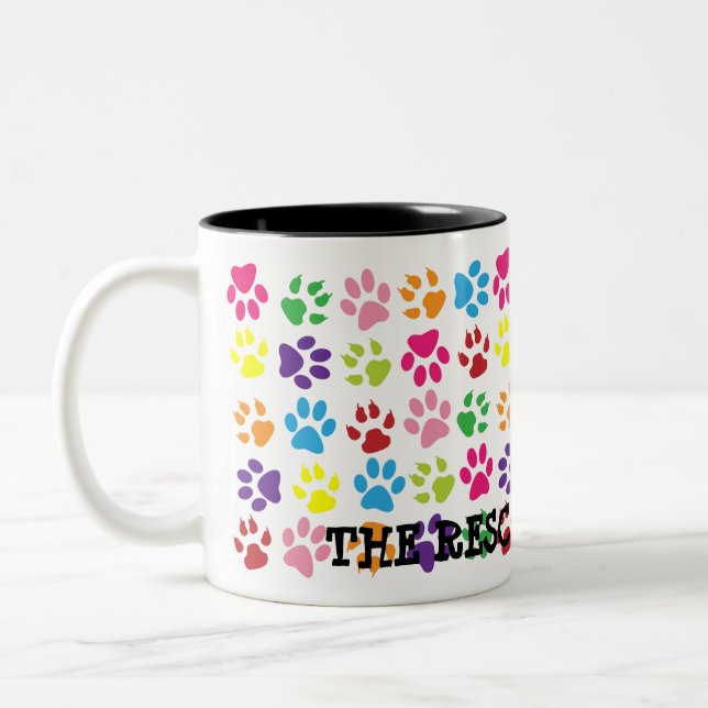 Colourful Paw Print Mug (Left)