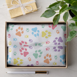 Colourful Paw Print Pattern Tissue Paper
