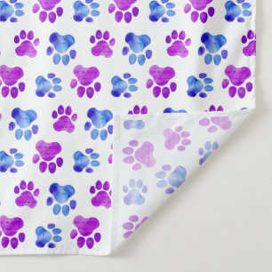 Colourful Paw Prints Cat Dog Owner Watercolor Tapestry