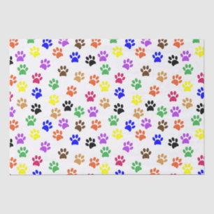 Colourful Paw Prints   Custom Tissue Paper