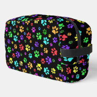 Colourful Paw Prints Design Dopp Kit Bag