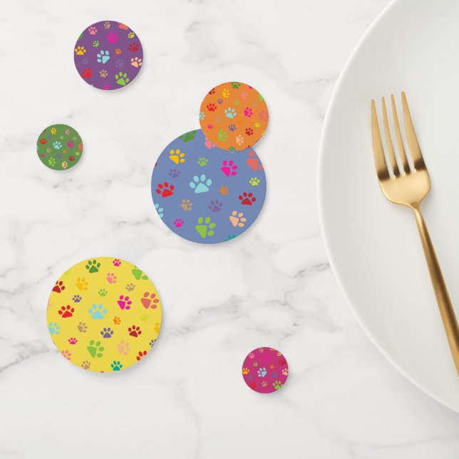 Colourful Paw Prints Design Table Confetti (Group)
