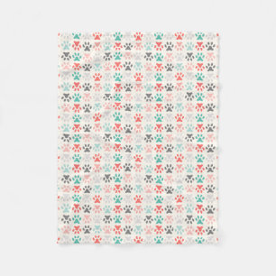 Colourful Paw Prints Doggie Blanket