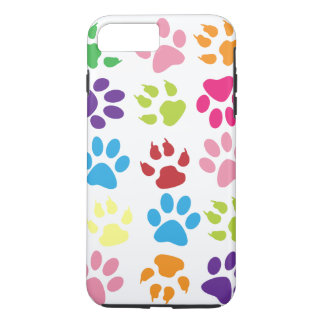 Colourful Paw Prints Pattern iPhone 8 Plus/7 Plus Case