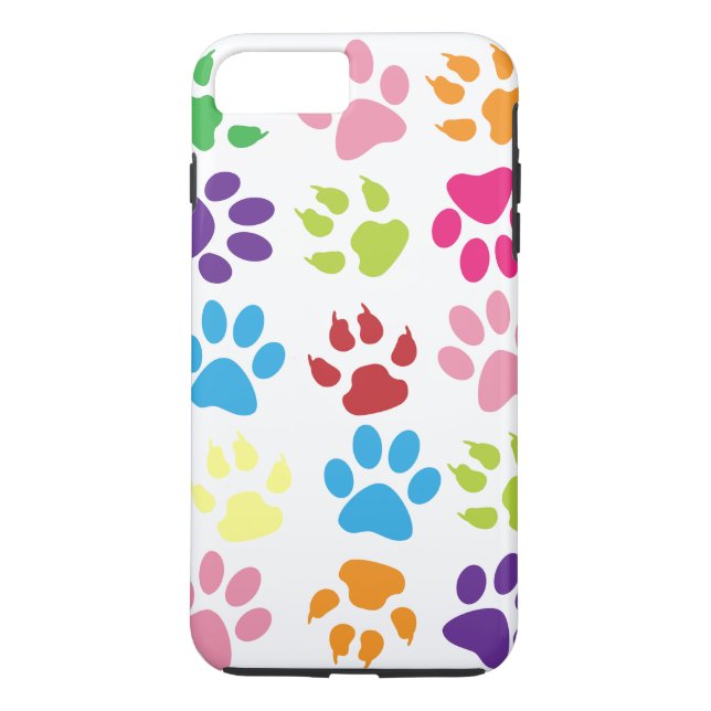 Colourful Paw Prints Pattern Case-Mate iPhone Case (Back)