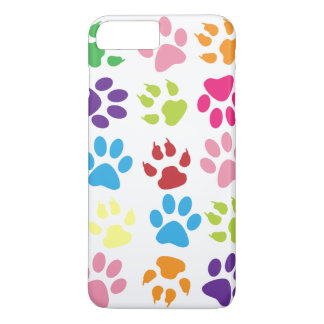 Colourful Paw Prints Pattern iPhone 8 Plus/7 Plus Case