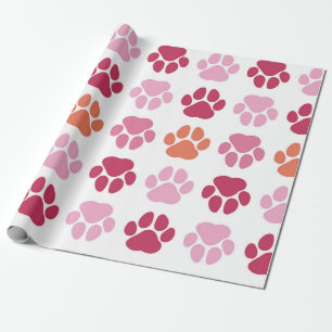 Colourful Paw Prints Pattern Wrapping Paper