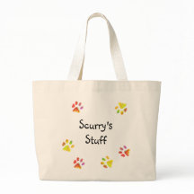 Colourful Paw Prints Personalised Pet Stuff Bag