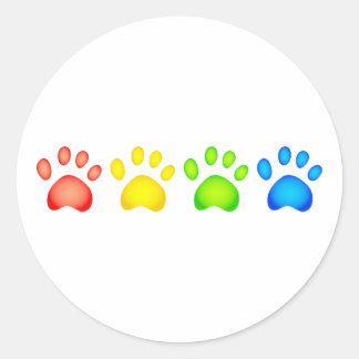 Colourful Paws Classic Round Sticker