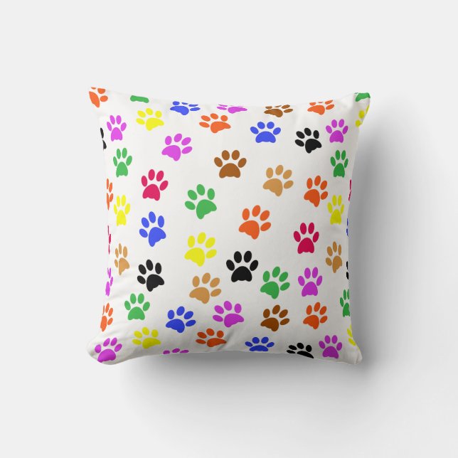 Colourful Paws Cushion (Front)