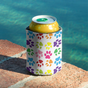 Colourful Paws, Dog Paws, Cat Paws Can Cooler