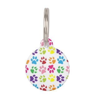 Colourful Paws, Dog Paws, Cat Paws Pet Tag