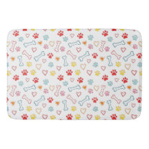 Colourful Paws, Hearts & Bones Doodle