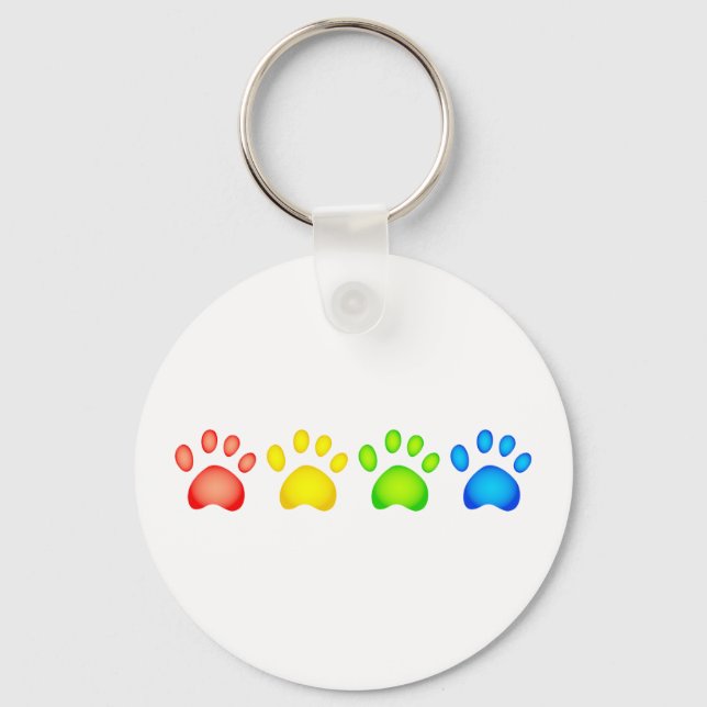 Colourful Paws Key Ring (Front)