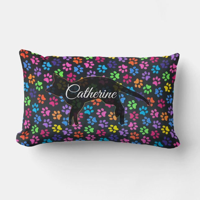 Colourful Paws Lumbar Cushion (Front)