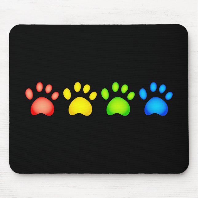 Colourful Paws Mouse Mat (Front)