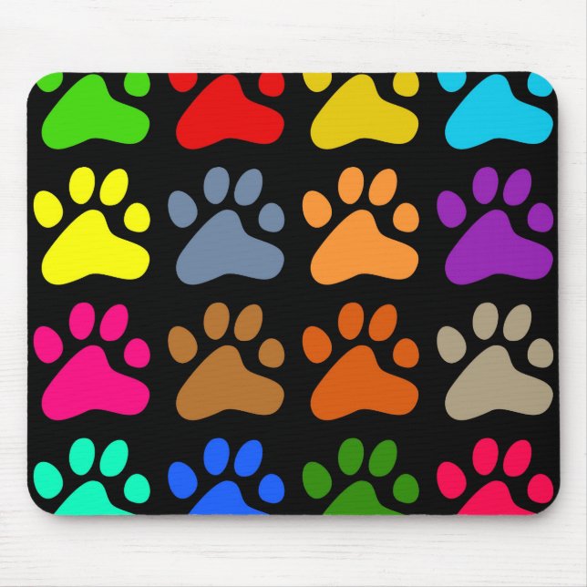 Colourful Paws Mouse Mat (Front)