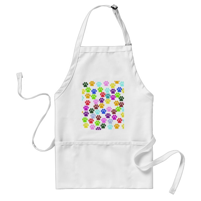 Colourful Paws, Paw Pattern, Dog Paws, Paw Prints Standard Apron (Front)