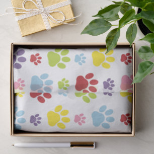 Colourful Paws, Paw Pattern, Dog Paws, Paw Prints Tissue Paper