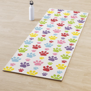 Colourful Paws, Paw Pattern, Dog Paws, Paw Prints Yoga Mat