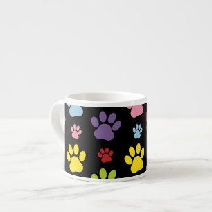 Colourful Paws, Paw Pattern, Paw Prints, Dog Paws Espresso Cup