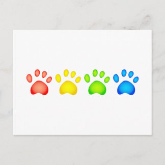 Colourful Paws Postcard