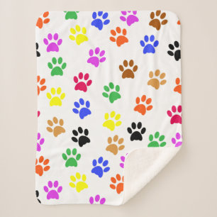 Colourful Paws Sherpa Blanket