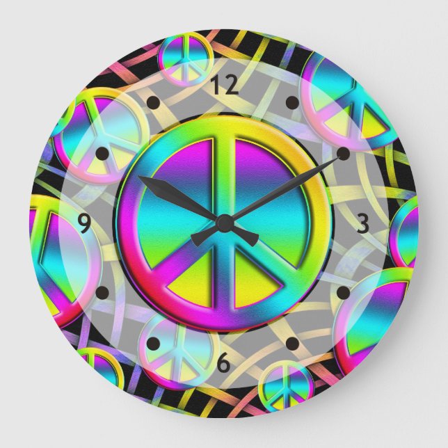Colourful Peace - clock face transparent (Front)