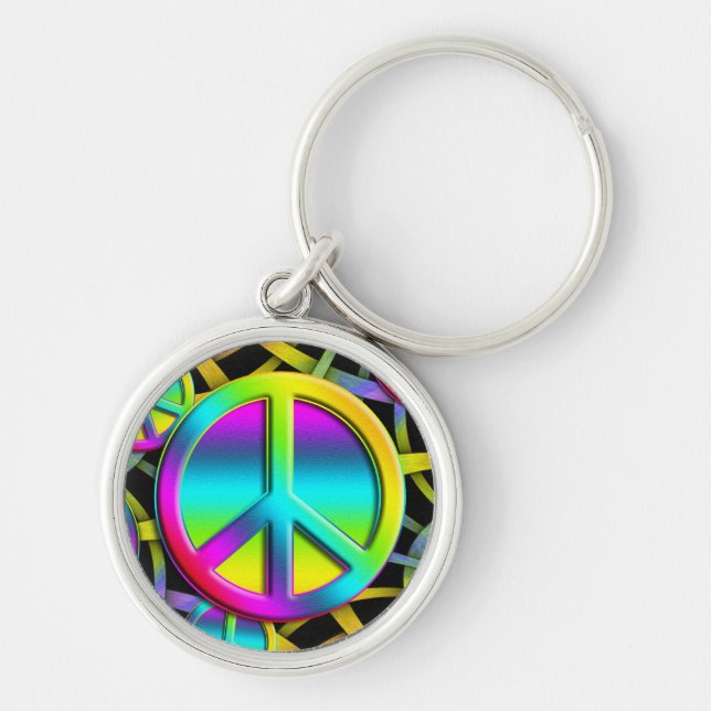 colourful PEACE Key Ring (Front)
