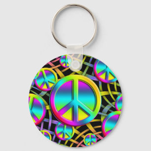 colourful PEACE Key Ring