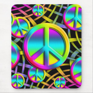 colourful PEACE Mouse Mat