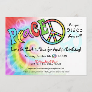 Colourful PEACE Party Invitation