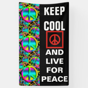 Colourful PEACE seamless pattern + your ideas Banner