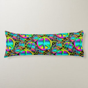 Colourful PEACE seamless pattern + your ideas Body Cushion