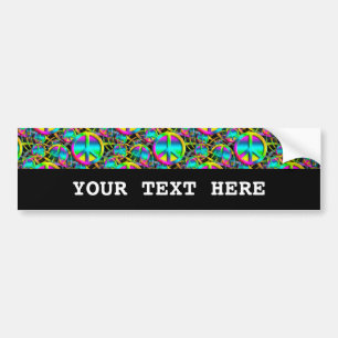 Colourful PEACE seamless pattern + your ideas Bumper Sticker