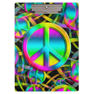 Colourful PEACE seamless pattern + your ideas Clipboard