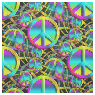 Colourful PEACE seamless pattern + your ideas Fabric