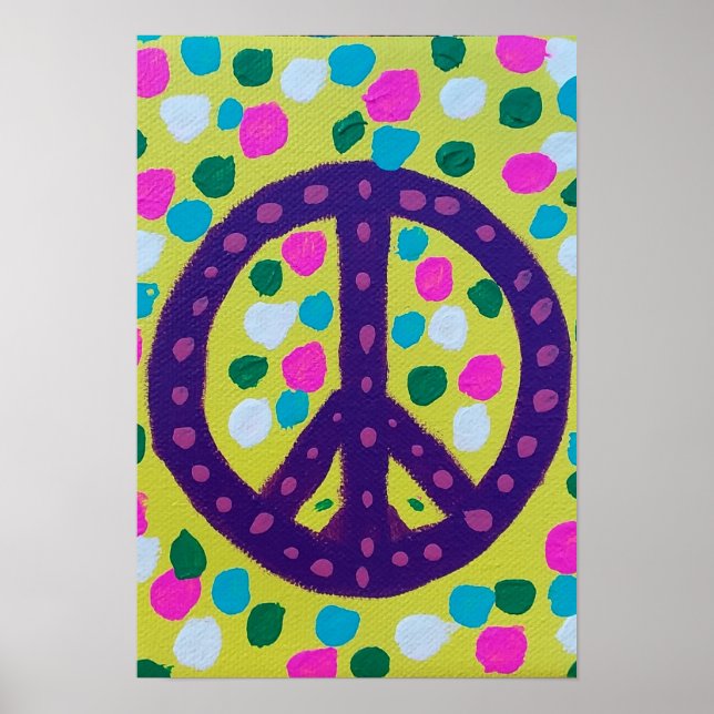 Colourful Peace Sign Acrylic Art (Front)