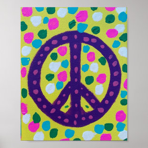 Colourful Peace Sign Acrylic Art