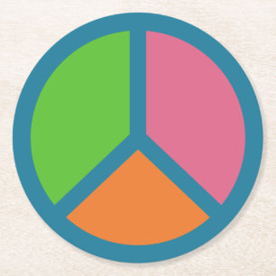 Colourful Peace Sign coasters