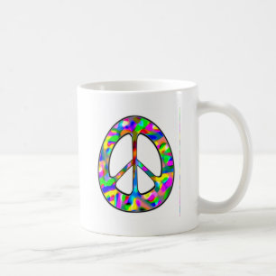 colourful peace sign coffee mug
