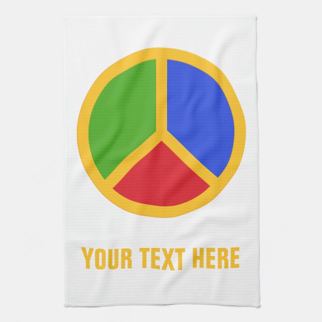 Colourful Peace Sign custom hand towel (Vertical)