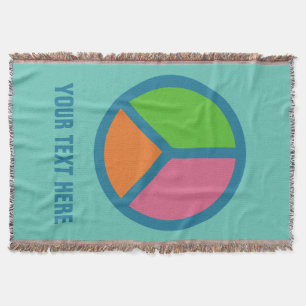 Colourful Peace Sign custom throw blanket
