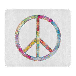 Colourful Peace Sign Cutting Board