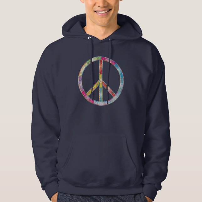 Colourful Peace Sign Hoodie (Front)