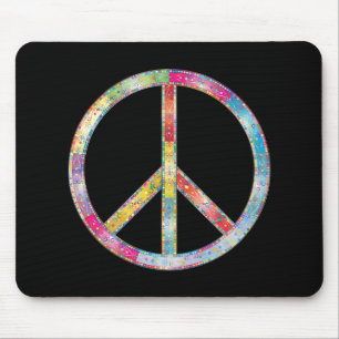 Colourful Peace Sign Mouse Mat